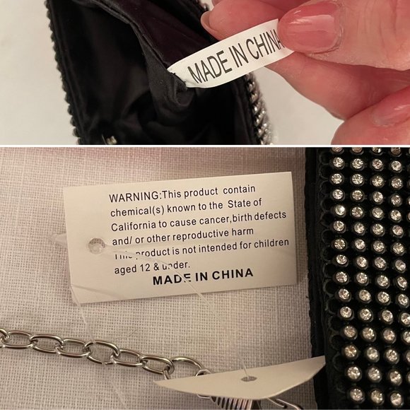 Rhinestone encrusted mini bag with removable crossbody chain strap, 5" x 8" - Picture 13 of 13